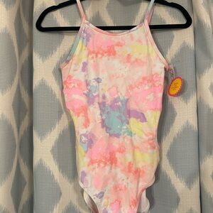 The Children's Place Tie-Dye One Piece Swimsuit - Pink, Yellow, Blue